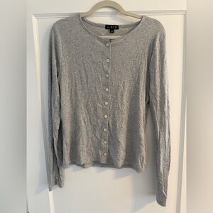 J. Crew Women's Light Gray Ribbed Cardigan